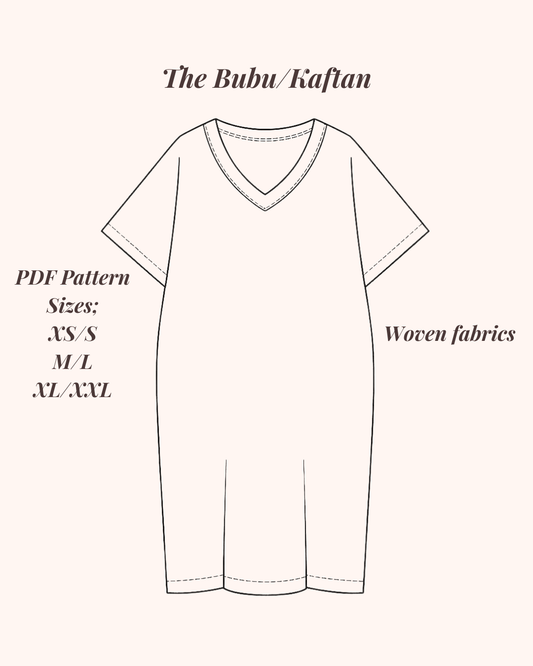 A0 Version - KIM DAVE BUBU/KAFTAN PDF SEWING PATTERNS SIZES XS-XXL