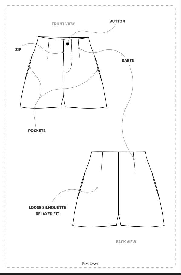 PDF Shorts Printable Sewing Patterns U.K. Size 6 - 20