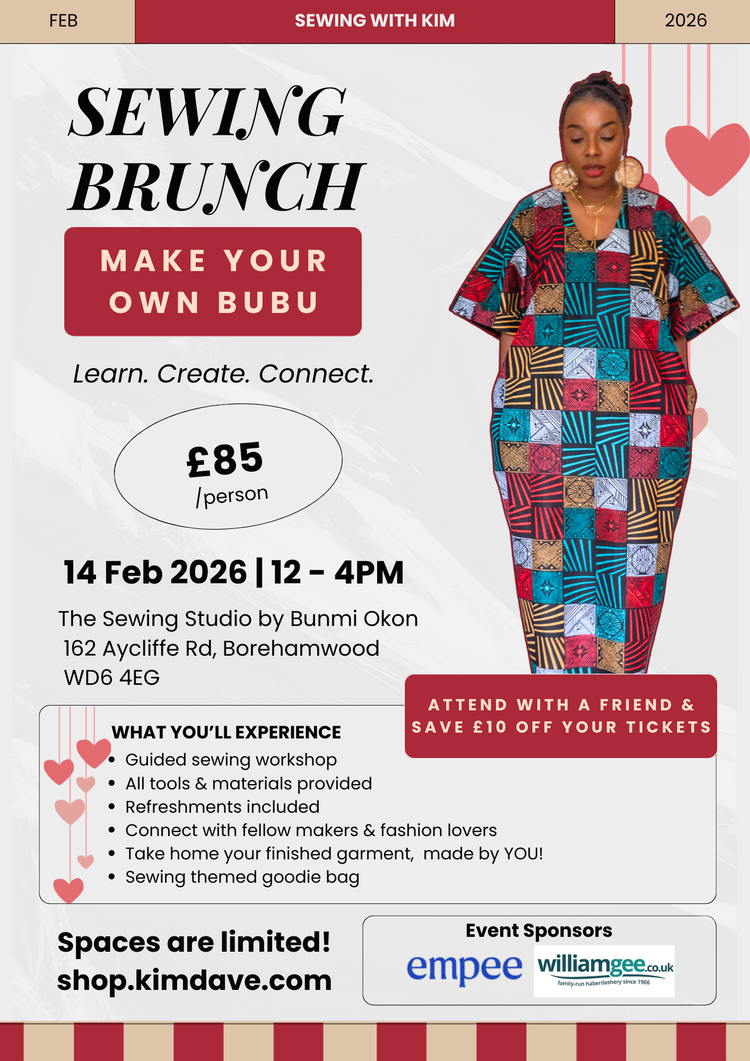 *Sold Out* Sewing Brunch: Create Your Own Modern Bubu / Kaftan - Valentine's Edition