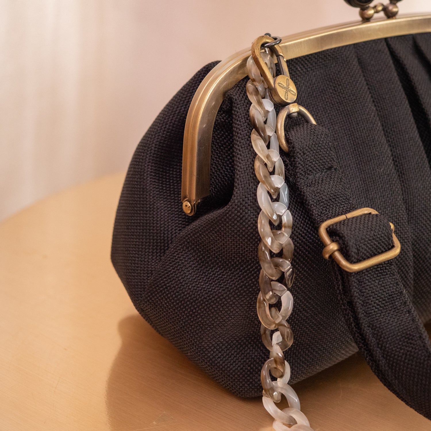 Handmade fabric purse with - Gem