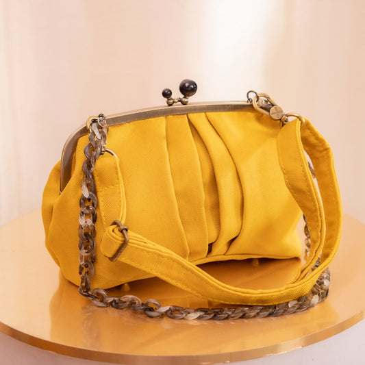 yellow fabric purse by kim dave