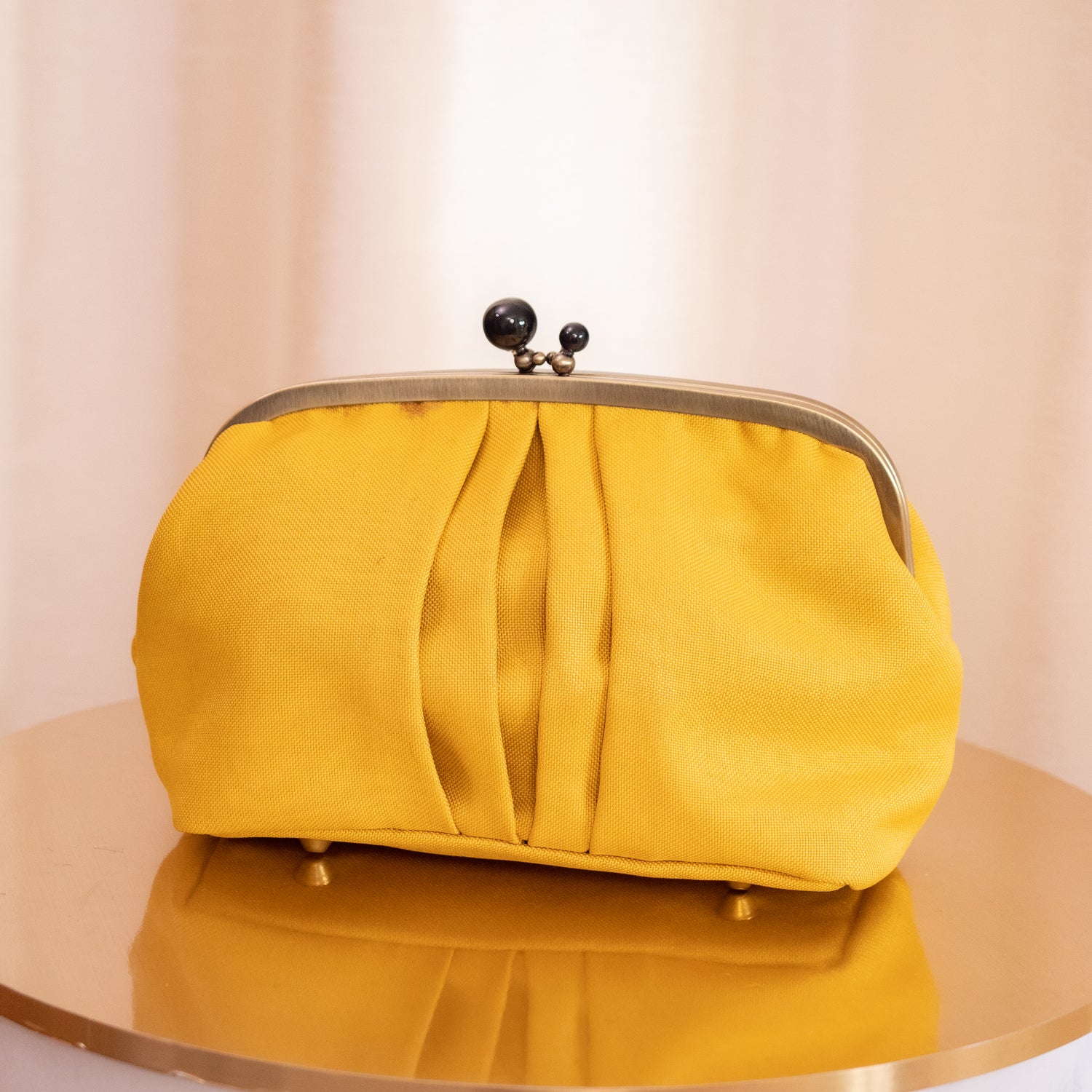 yellow fabric purse by kim dave