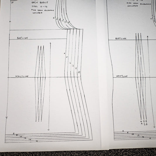 Graded Basic Bodice Pattern U.K. sizes 6 -16